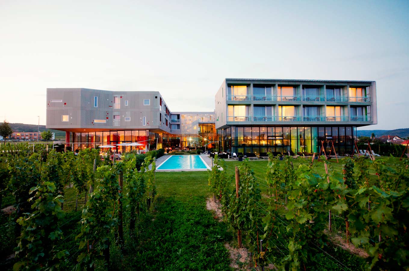Blick auf das "Loisium". Wein, Architektur, Spa - ist das nicht ein Traum? 